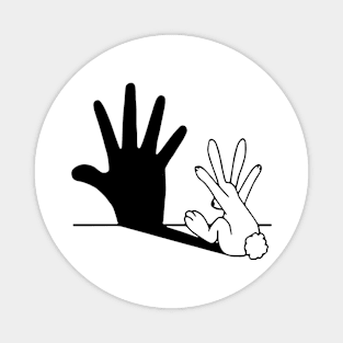 Rabbit Hand Shadow Art Cool Gift Tee T Shirt Magnet